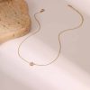 European And American Stainless Steel Necklace Gold-plated Inlaid Zircon High Sense