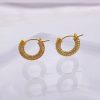 French Micro Set Zircon Hoop Earrings Vintage