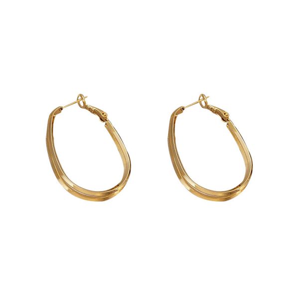 925 Silver Needle Geometric Circle Earrings Retro Temperament Earrings