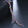 European And American Fashion Bracelet Colorful Crystals White Gold Plated Accessories
