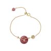 Strawberry Quartz Peace Buckle Lucky Crystal Bracelet