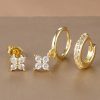 Ear Clip Micro Inlaid Zircon Ear Ring Three-piece Set