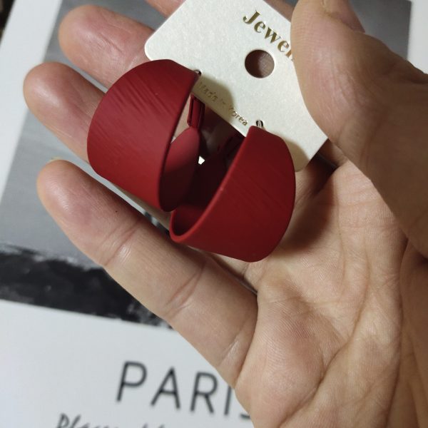 Fashion Brushed Round Vintage Circle Stud Earrings