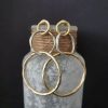 Geometric Hollow Three-ring Circle Two-color Personalized Earrings