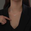 S925 Sterling Silver 14K Gold Plated Smile Necklace For Women