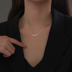 S925 Sterling Silver 14K Gold Plated Smile Necklace For Women