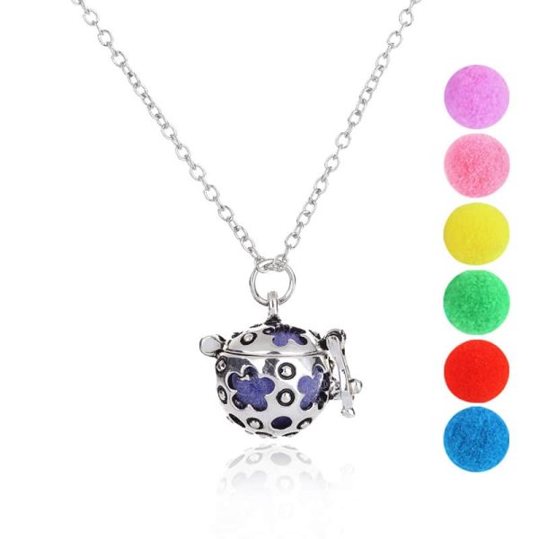 Multicolor Aromatherapy Ball Pendant Necklace Alloy