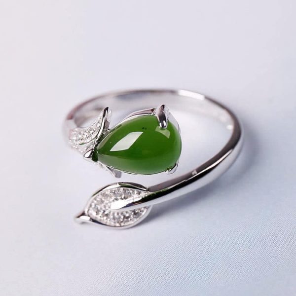 Leaf Water Drop Fashion Ring
