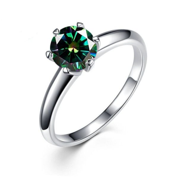 Six-claw 1 Karat Rhinestone Ring Moissanite Open Female Ring