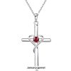 S925 Sterling Silver Cross Frame Pendant Clavicle Chain