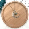 Moon Natural Stone Crystal Necklace Female Personality Retro Jewelry