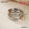Stacked Color Matching Stainless Steel Ring Set 18K Gold Plating Exaggerated Personalized Hand Jewelry