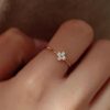 Entry Lux Style Four-leaf Clover Micro-inlaid Zircon Ring