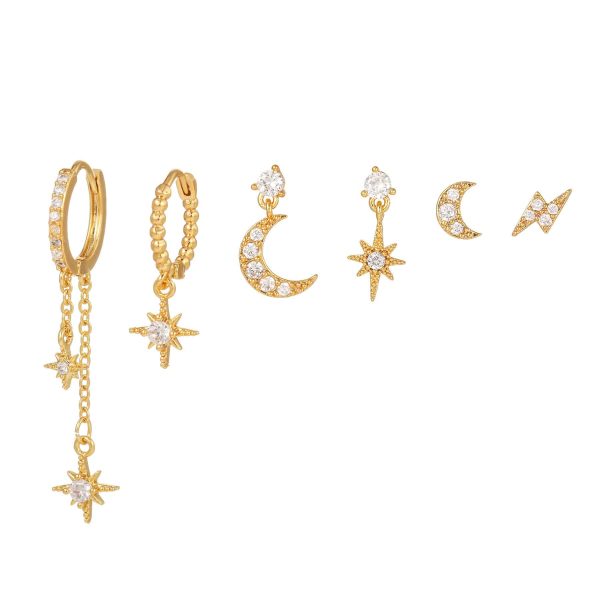 Simple And Fashionable Zircon Tassel Earrings Set