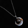 Handmade Enamel Crescent Necklace Original Clavicle