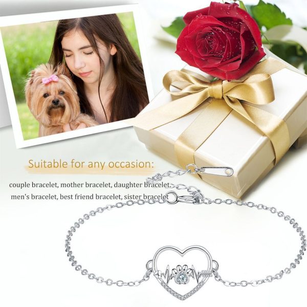 European And American Cat Footprints Bracelet High Sense Female With Hearts Dog Paw Bracelet Female