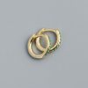 S925 Silver Geometric Circle Single-row Drilled Metallic Ear Clip Silver Stud Earrings