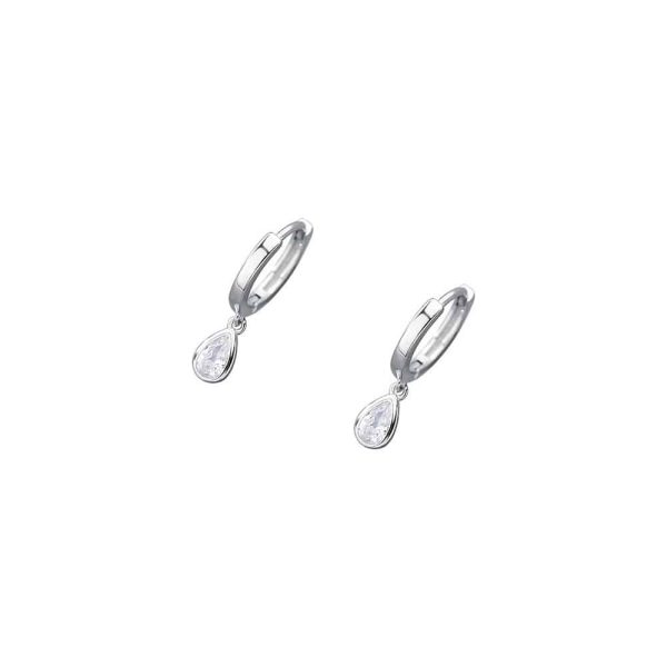 Sterling Silver Drop Zircon Earrings