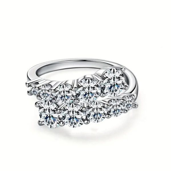 Round Four-claw Inlaid Ring Elegant French Style