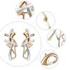 Creative Exaggerated Jewelry Two-color Cross Necklace Earrings Two-piece Set