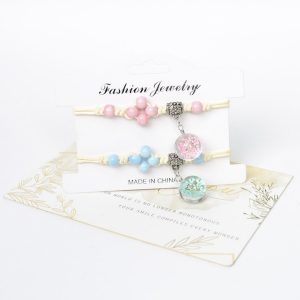 Glass Dried Flower Bracelet Real Flower Lace Flower