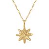 S925 Sterling Silver Hammered Star Pendant Necklace 14K Gold Plated Chain