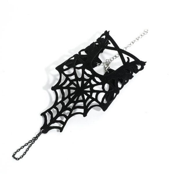 Dark Style Hollow Spider Web Finger Chain