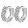 European And American Fashion Accessories Circle S925 Sterling Silver Earrings Female Ins Cold Wind Diamond Round Ear Clip