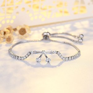 Bow Micro Inlaid Zircon Adjustable Beads Bracelet