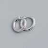 S925 Silver Geometric Circle Single-row Drilled Metallic Ear Clip Silver Stud Earrings