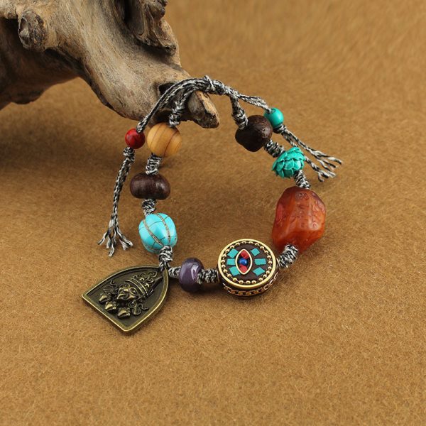 Natural Agate Tibet Beads Colored Beaded Bracelet