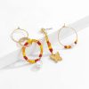 Simple Temperament Stitching Rice Bead Butterfly Earrings Set