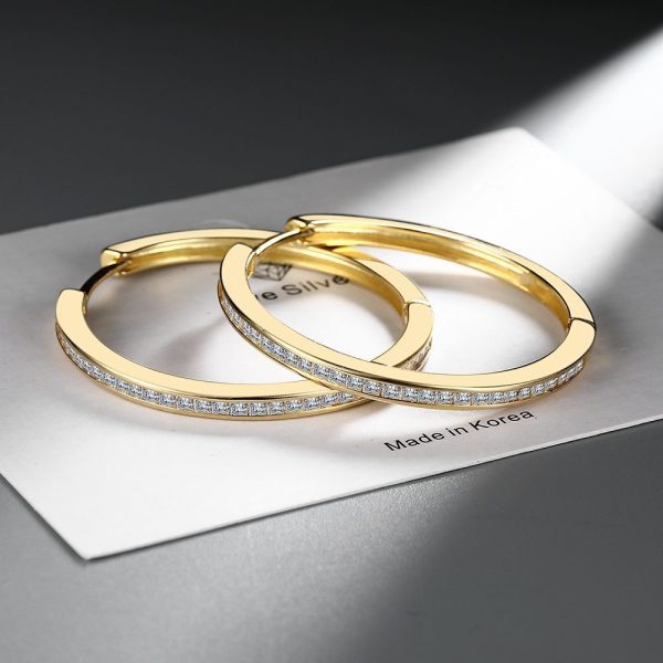 Circle Classic Minimalist Ear Clip Inlaid Zircon European And American Style