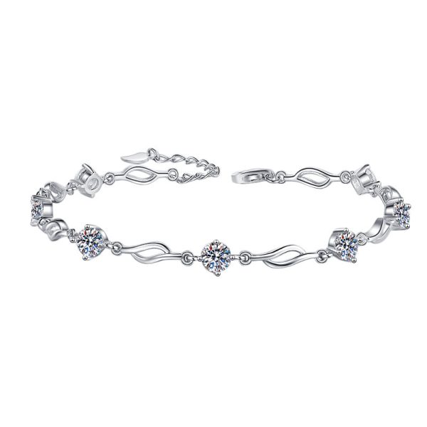 S925 Fashion Colorful Moissanite Sterling Silver Bracelet