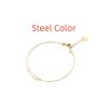 Freshwater Pearl Filament Bracelet Titanium Steel Plated 18K Gold
