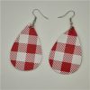 Duplex Printing Drop-shaped Leather Earrings