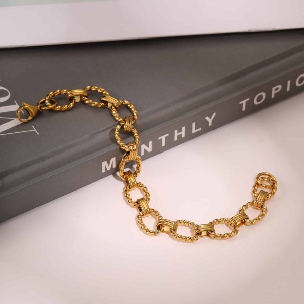 European And American Metallic Hip Hop Punk Stainless Steel Bracelet Twist Bracelet