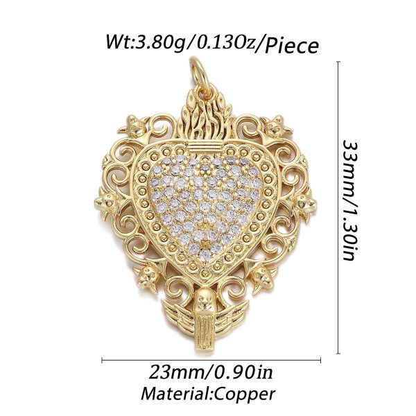Oil Dripping Red Love Pendant Micro Inlaid Zircon Accessories