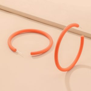 Candy Color Acrylic Circle Geometric Earrings