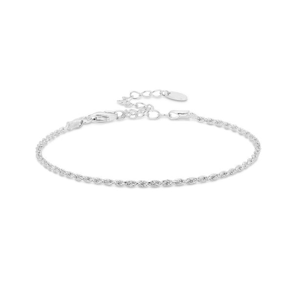 S925 Silver Hemp Flowers Chain Woven Square Zirconium All-match Bracelet
