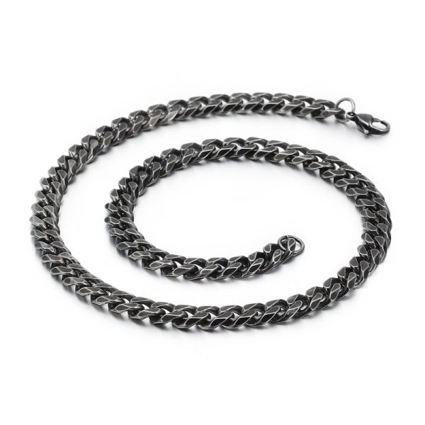 304 Stainless Steel Vintage Charm Men's Edging Chain Necklace