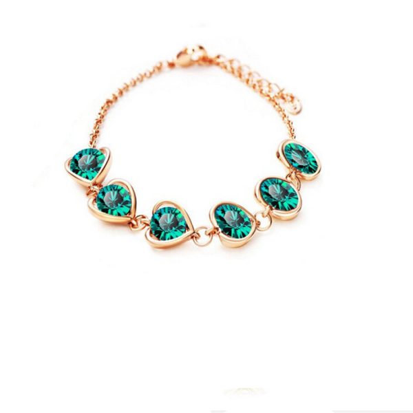High-end Fashion Peach Heart Crystal Bracelet