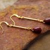 Natural Stone Drop Earrings Red Jasper Classic Earrings Elegant Lovely Jewelry Drop Gift