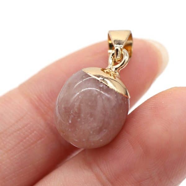 Natural Stone Semi-precious Stone Small Bean Shaped Pendant Handmade Necklace