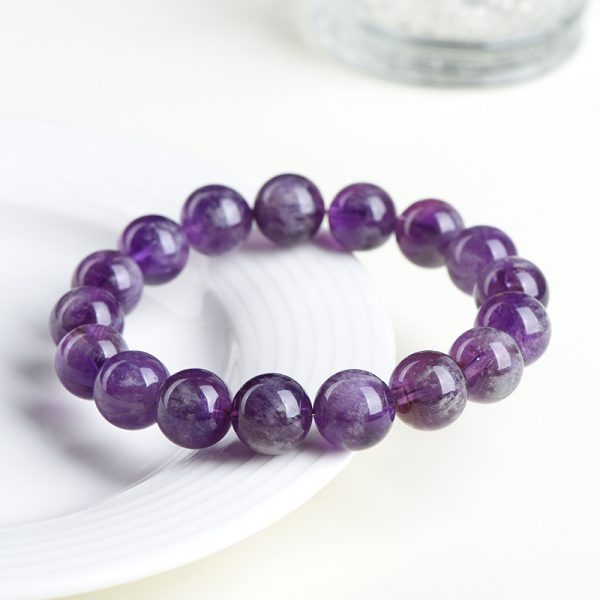 Natural Feather Amethyst Snow Mountain Purple Scattered Beads Bracelet