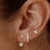Inlaid Zircon XINGX Butterfly Cute Earrings Three-piece Set