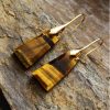 Bohemian Geometric Pendant Earrings Natural Stone Ornament Jewelry