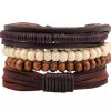 Four-piece Card Africa Map Woven Bracelet Leather