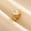 304 Stainless Steel Heart-shaped Drip Open Ring For Women