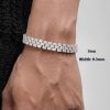 Platinum-plated Diamond Tennis Chain Bracelet For Men